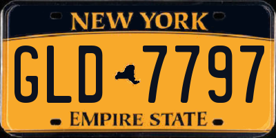 NY license plate GLD7797