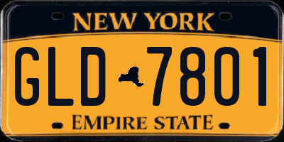 NY license plate GLD7801