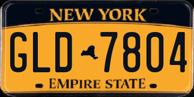 NY license plate GLD7804