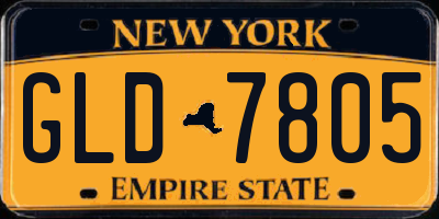 NY license plate GLD7805