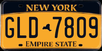 NY license plate GLD7809