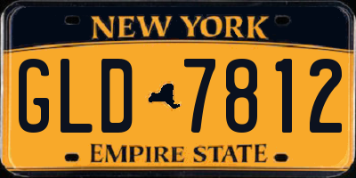 NY license plate GLD7812