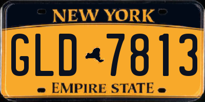 NY license plate GLD7813