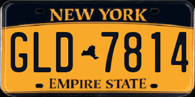 NY license plate GLD7814