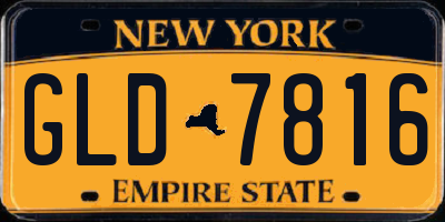 NY license plate GLD7816