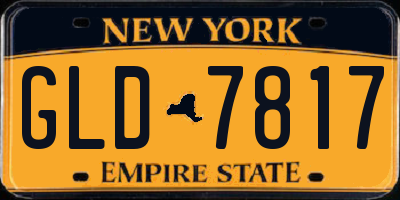 NY license plate GLD7817