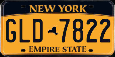 NY license plate GLD7822