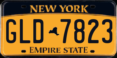 NY license plate GLD7823