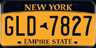 NY license plate GLD7827
