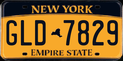 NY license plate GLD7829