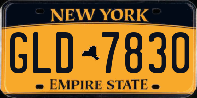 NY license plate GLD7830