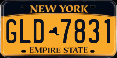 NY license plate GLD7831