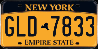 NY license plate GLD7833