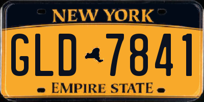 NY license plate GLD7841