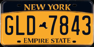 NY license plate GLD7843