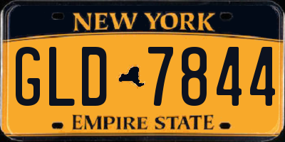 NY license plate GLD7844