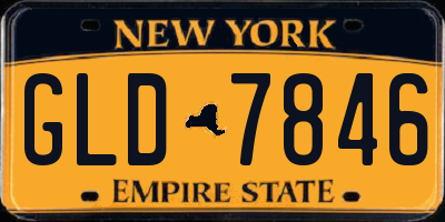 NY license plate GLD7846