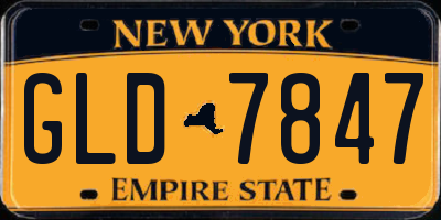 NY license plate GLD7847