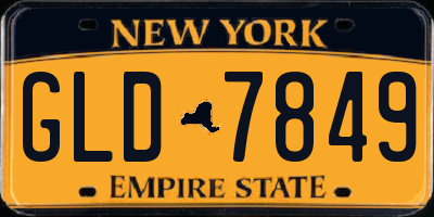 NY license plate GLD7849