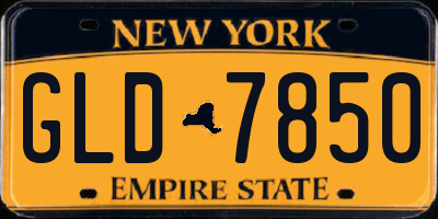 NY license plate GLD7850