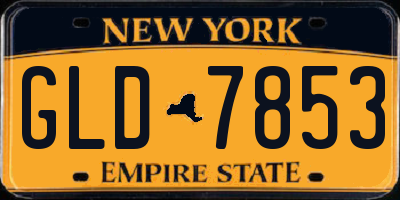 NY license plate GLD7853