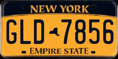 NY license plate GLD7856