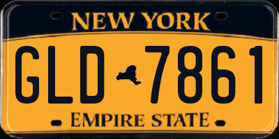 NY license plate GLD7861