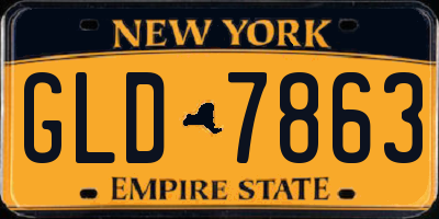 NY license plate GLD7863
