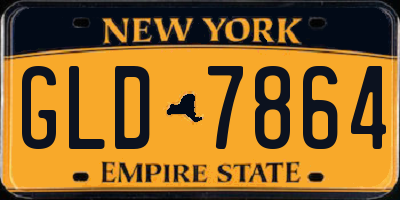 NY license plate GLD7864