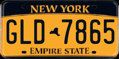 NY license plate GLD7865