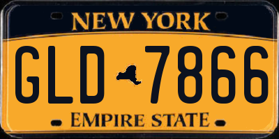 NY license plate GLD7866