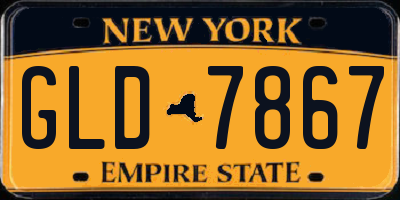 NY license plate GLD7867