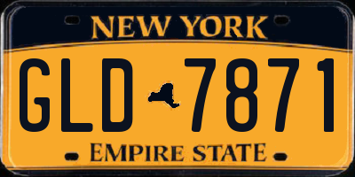 NY license plate GLD7871