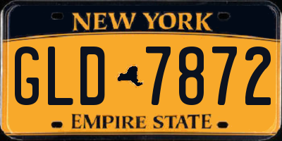 NY license plate GLD7872