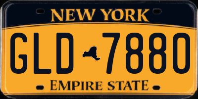 NY license plate GLD7880