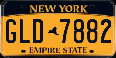 NY license plate GLD7882