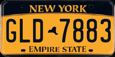 NY license plate GLD7883