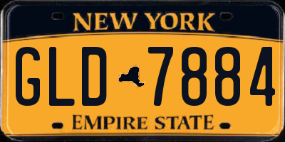 NY license plate GLD7884