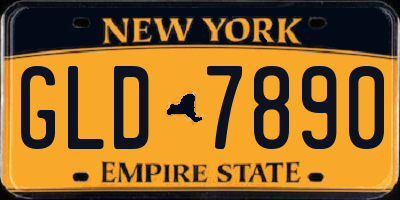 NY license plate GLD7890