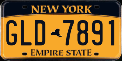 NY license plate GLD7891