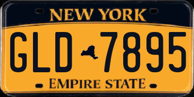 NY license plate GLD7895
