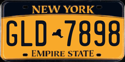 NY license plate GLD7898