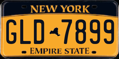 NY license plate GLD7899