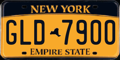 NY license plate GLD7900