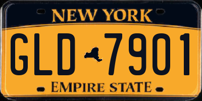 NY license plate GLD7901