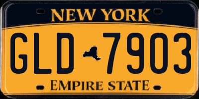 NY license plate GLD7903