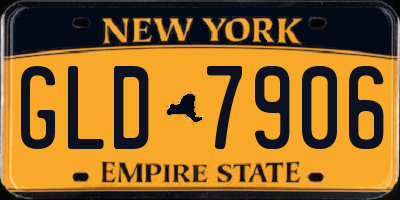 NY license plate GLD7906