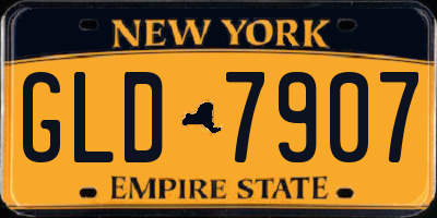 NY license plate GLD7907