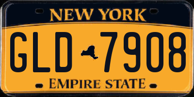 NY license plate GLD7908