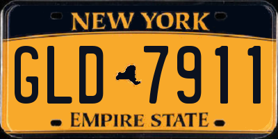 NY license plate GLD7911